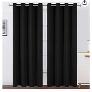 Black blackout shade curtains
